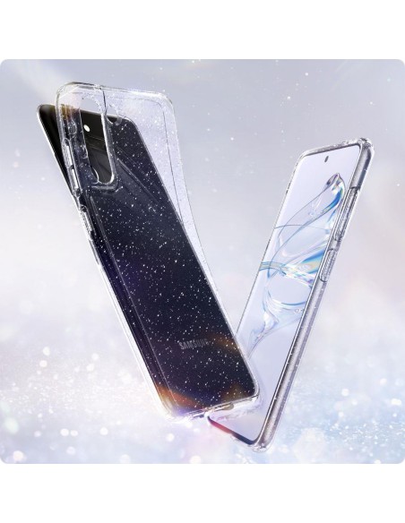Spigen Skystųjų kristalų dėklas, skirtas Samsung Galaxy S21 FE - skaidrus ir blizgantis Spigen Skystųjų kristalų dėklas, skirtas Samsung Galaxy S21 FE - skaidrus ir blizgantis