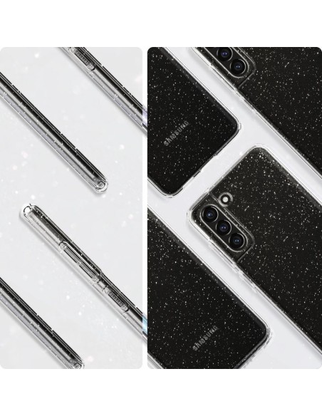 Spigen Skystųjų kristalų dėklas, skirtas Samsung Galaxy S21 FE - skaidrus ir blizgantis Spigen Skystųjų kristalų dėklas, skirtas Samsung Galaxy S21 FE - skaidrus ir blizgantis