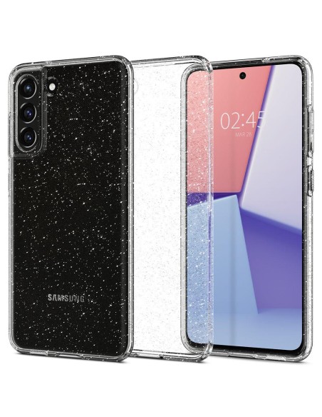 Spigen Skystųjų kristalų dėklas, skirtas Samsung Galaxy S21 FE - skaidrus ir blizgantis Spigen Skystųjų kristalų dėklas, skirtas Samsung Galaxy S21 FE - skaidrus ir blizgantis