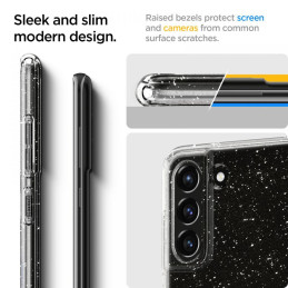 Spigen Skystųjų kristalų dėklas, skirtas Samsung Galaxy S21 FE - skaidrus ir blizgantis