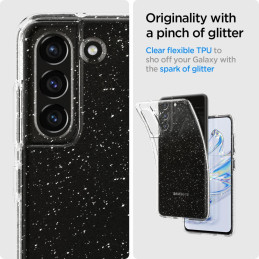 Spigen Skystųjų kristalų dėklas, skirtas Samsung Galaxy S21 FE - skaidrus ir blizgantis