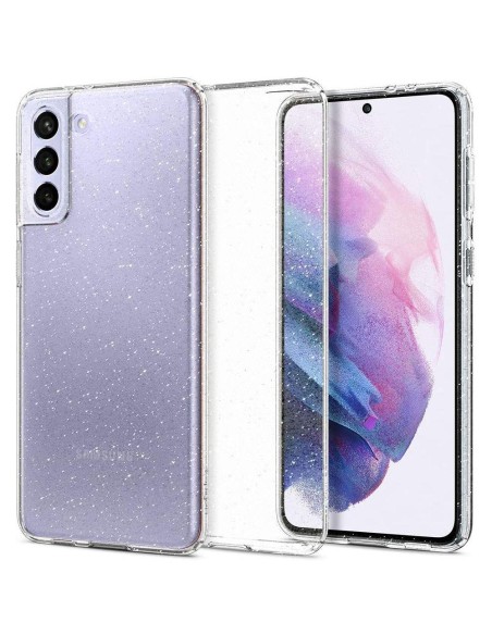 Spigen Skystųjų kristalų dėklas, skirtas Samsung Galaxy S21 FE - skaidrus ir blizgantis Spigen Skystųjų kristalų dėklas, skirtas Samsung Galaxy S21 FE - skaidrus ir blizgantis