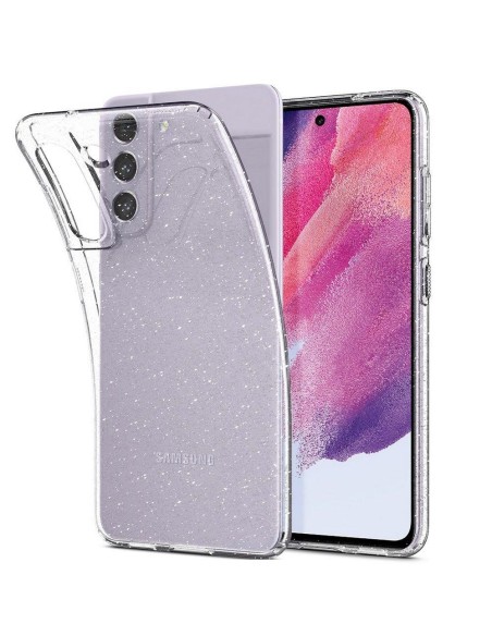 Spigen Skystųjų kristalų dėklas, skirtas Samsung Galaxy S21 FE - skaidrus ir blizgantis Spigen Skystųjų kristalų dėklas, skirtas Samsung Galaxy S21 FE - skaidrus ir blizgantis
