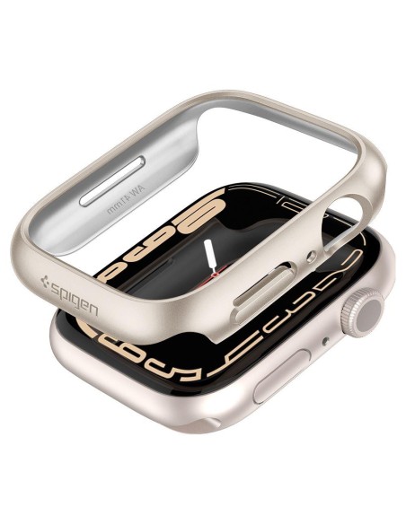 Spigen Thin Fit dėklas Apple Watch 7/ 8 (41 mm) - smėlio spalvos Spigen Thin Fit dėklas Apple Watch 7/ 8 (41 mm) - smėlio spalvos