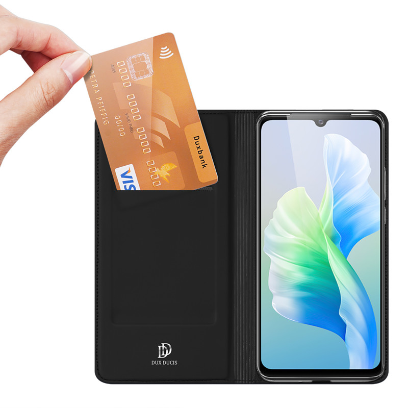 Dux Ducis Skin Pro dėklo dėklo dangtelis su atvartu Vivo V23e juodas