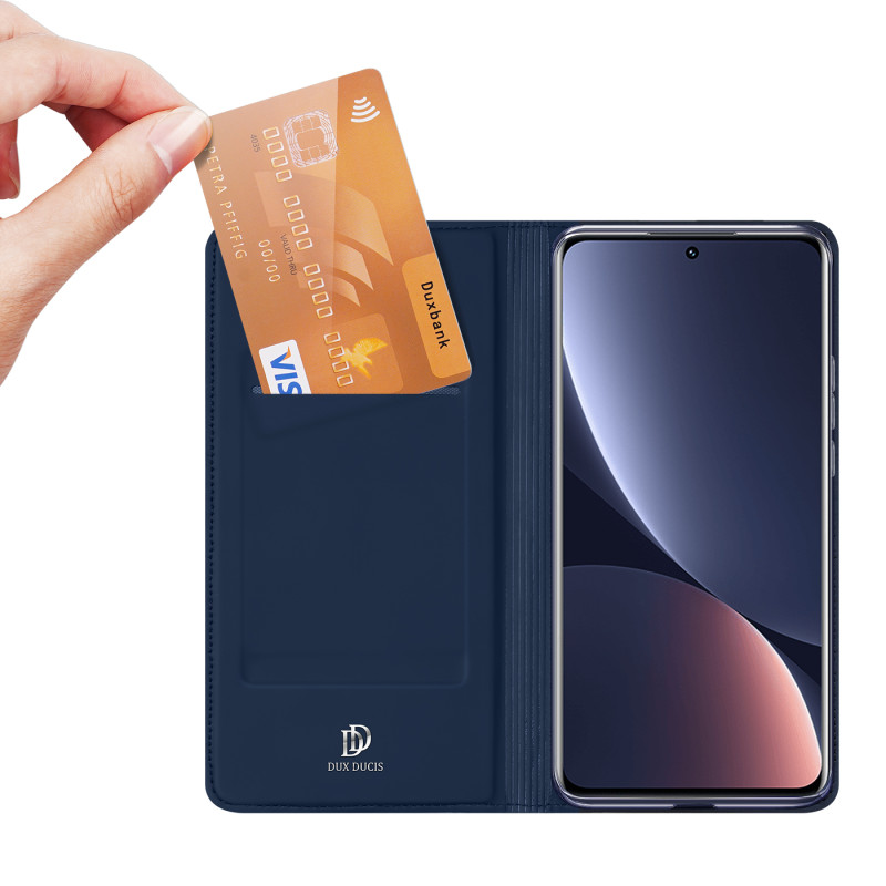 Dux Ducis Skin Pro dėklo dėklo dangtelis su atvartu, skirtas Xiaomi 12 Pro mėlynai