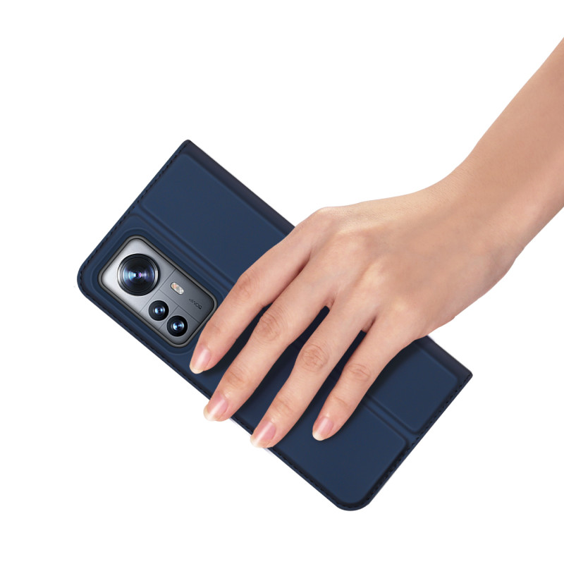 Dux Ducis Skin Pro dėklo dėklo dangtelis su atvartu, skirtas Xiaomi 12 Pro mėlynai