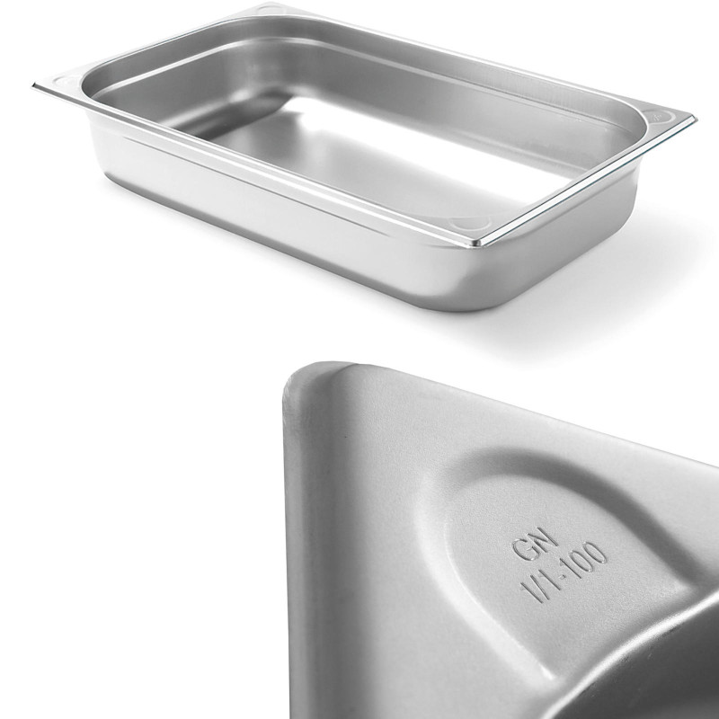 Kitchen Line GN 1/1 plieninis konteineris, aukštis 100 mm - Hendi 806135 Kitchen Line GN 1/1 plieninis konteineris, aukštis 100 mm - Hendi 806135