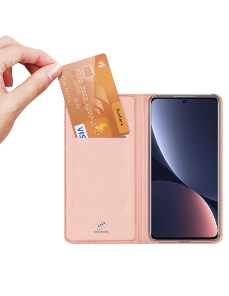 Dux Ducis Skin Pro dėklo dėklo dangtelis su atvartu, skirtas Xiaomi 12 Pro rožinei Dux Ducis Skin Pro dėklo dėklo dangtelis su atvartu, skirtas Xiaomi 12 Pro rožinei