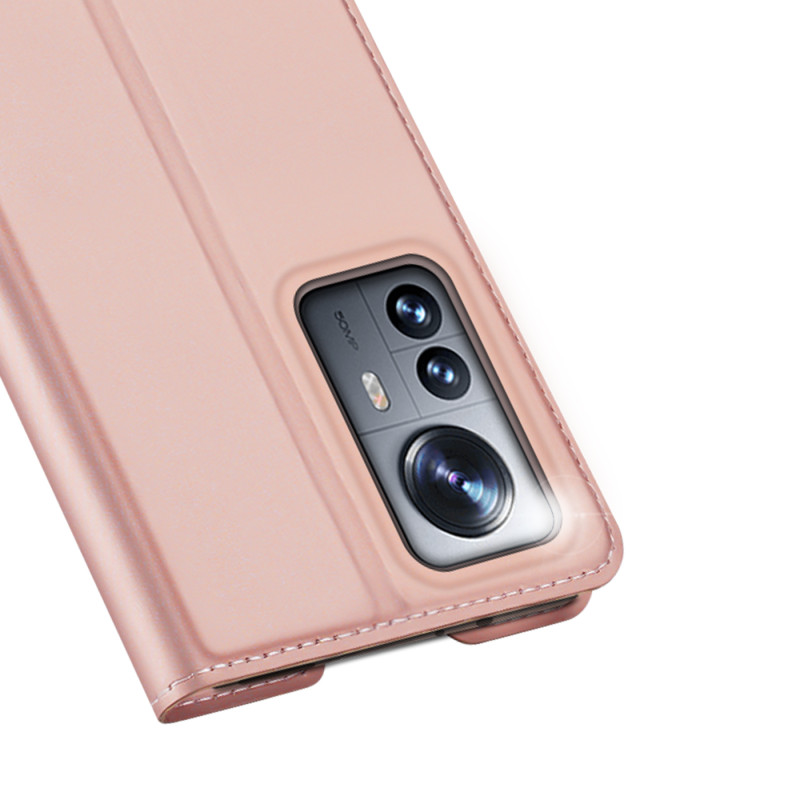Dux Ducis Skin Pro dėklo dėklo dangtelis su atvartu, skirtas Xiaomi 12 Pro rožinei