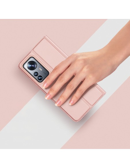 Dux Ducis Skin Pro dėklo dėklo dangtelis su atvartu, skirtas Xiaomi 12 Pro rožinei Dux Ducis Skin Pro dėklo dėklo dangtelis su atvartu, skirtas Xiaomi 12 Pro rožinei