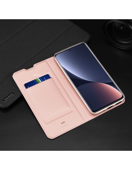 Dux Ducis Skin Pro dėklo dėklo dangtelis su atvartu, skirtas Xiaomi 12 Pro rožinei Dux Ducis Skin Pro dėklo dėklo dangtelis su atvartu, skirtas Xiaomi 12 Pro rožinei