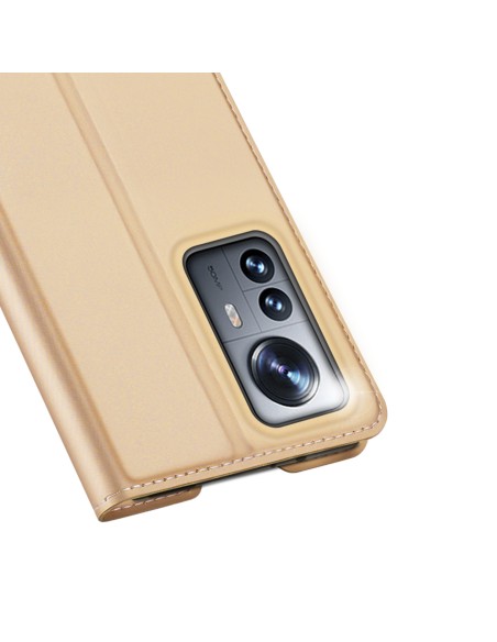 Dux Ducis Skin Pro dėklo dėklo dangtelis su atvartu, skirtas Xiaomi 12 Pro auksui Dux Ducis Skin Pro dėklo dėklo dangtelis su atvartu, skirtas Xiaomi 12 Pro auksui