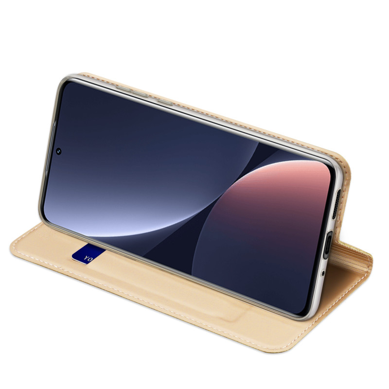 Dux Ducis Skin Pro dėklo dėklo dangtelis su atvartu, skirtas Xiaomi 12 Pro auksui