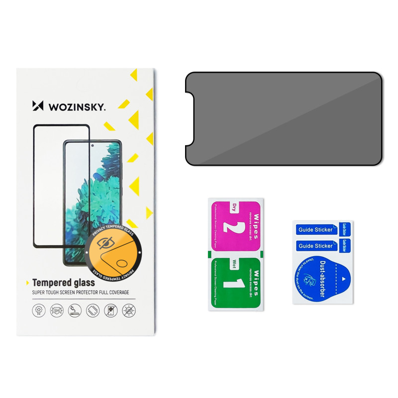 Wozinsky Privacy Glass grūdintas stiklas, skirtas iPhone 14/ 13/ 13 Pro su apsaugos nuo šnipinėjimo privatumo filtru