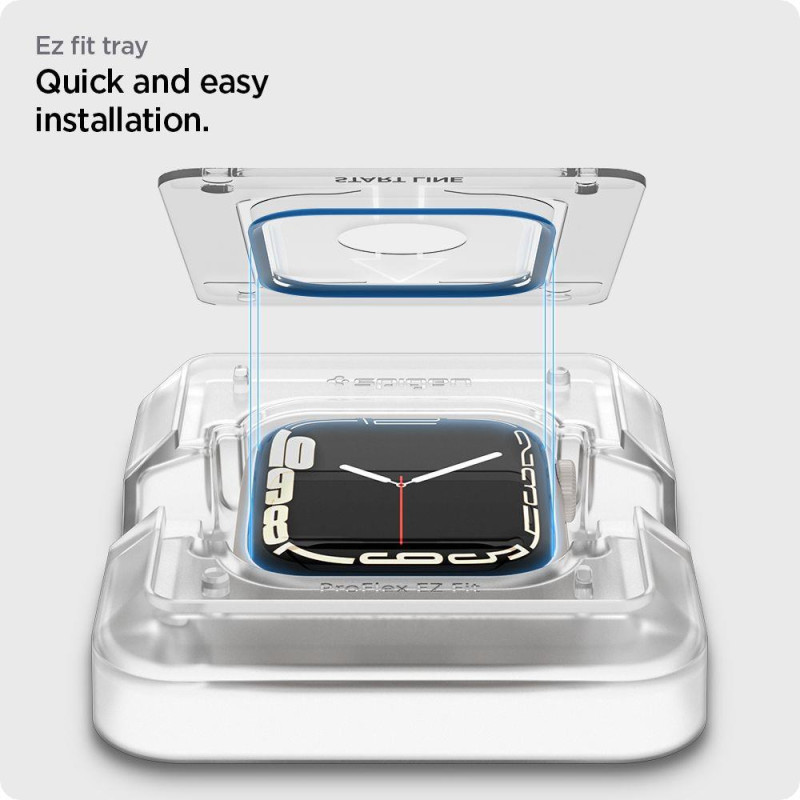 Spigen ProFlex EZ Fit hibridinis stiklas Apple Watch 7 / 8 (45 mm) - 2 vnt.