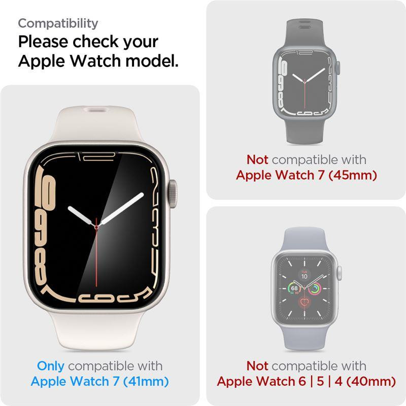Spigen ProFlex EZ Fit hibridinis stiklas Apple Watch 7 / 8 (41 mm) - 2 vnt.