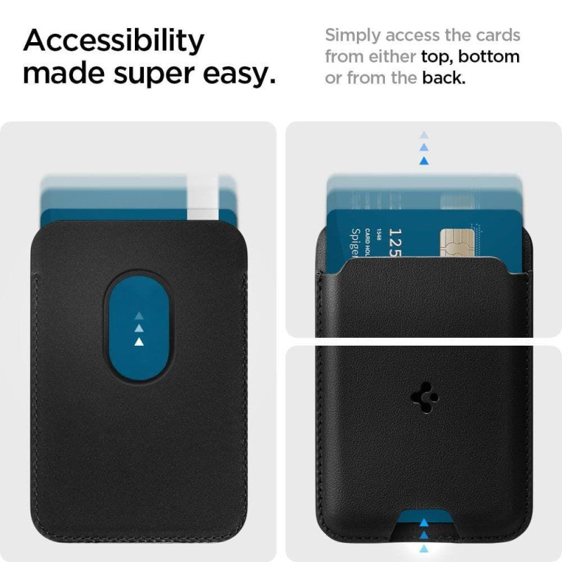 Spigen Valentinus magnetinė piniginė su MagSafe - juoda