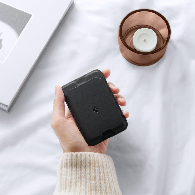 Spigen Valentinus magnetinė piniginė su MagSafe - juoda
