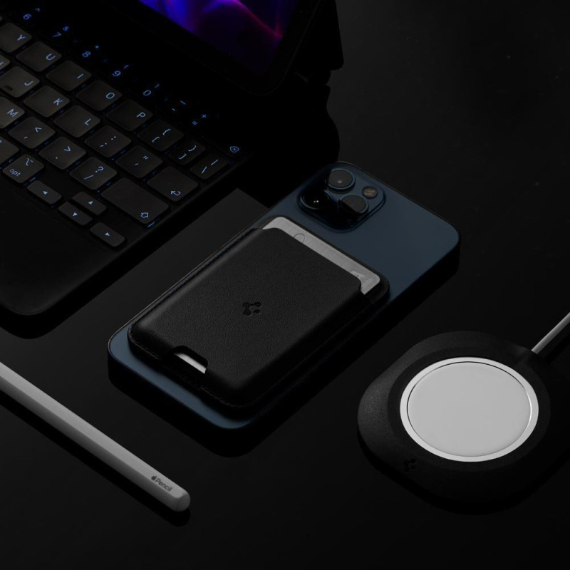 Spigen Valentinus magnetinė piniginė su MagSafe - juoda