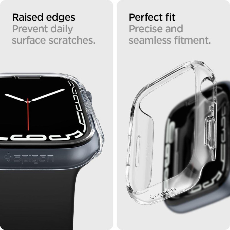Spigen Thin Fit dėklas Apple Watch 7/ 8 (45 mm) - skaidrus