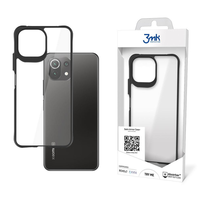 3mk Satin Armor Case+, skirtas Xiaomi Mi 11 Lite 4G / 5G / 11 Lite 5G NE – skaidrus