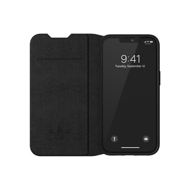 Adidas OR Booklet Case BASIC dėklas skirtas iPhone 13 - juodai baltas