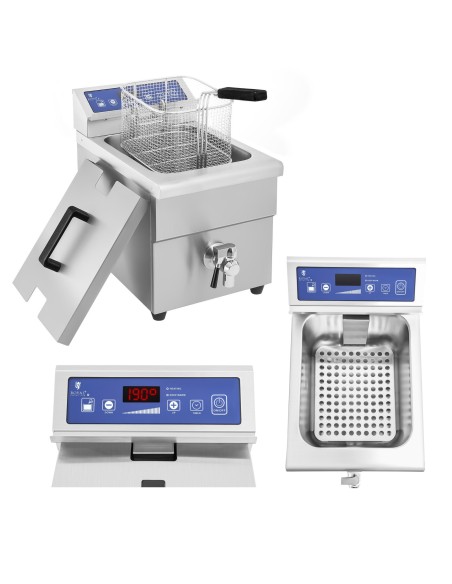 Indukcinė gruzdintuvė su čiaupu 230V Royal Catering 10L Indukcinė gruzdintuvė su čiaupu 230V Royal Catering 10L