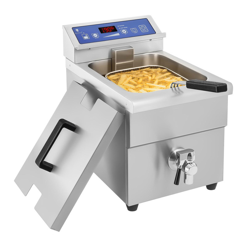 Indukcinė gruzdintuvė su čiaupu 230V Royal Catering 10L