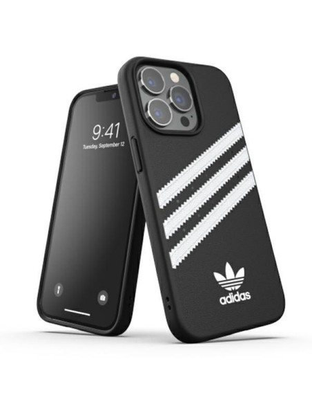 Adidas OR Molded Case PU skirtas iPhone 13 Pro / iPhone 13 - juodai baltas Adidas OR Molded Case PU skirtas iPhone 13 Pro / iPhone 13 - juodai baltas