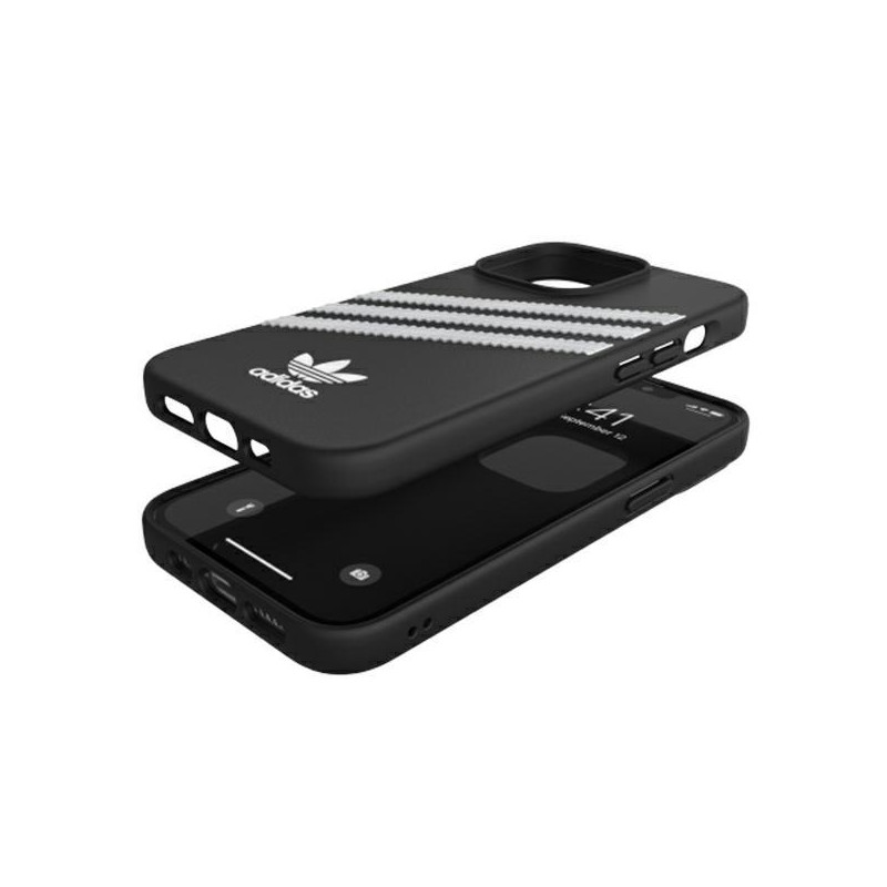 Adidas OR Molded Case PU skirtas iPhone 13 Pro / iPhone 13 - juodai baltas