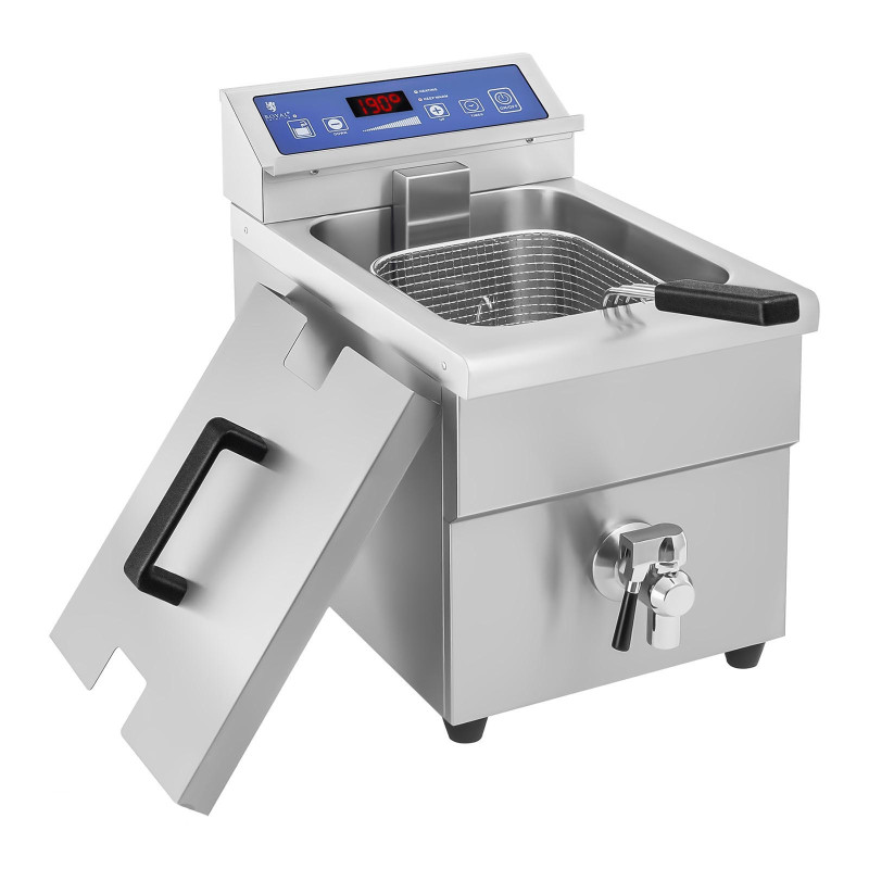 Indukcinė gruzdintuvė su čiaupu 230V Royal Catering 10L