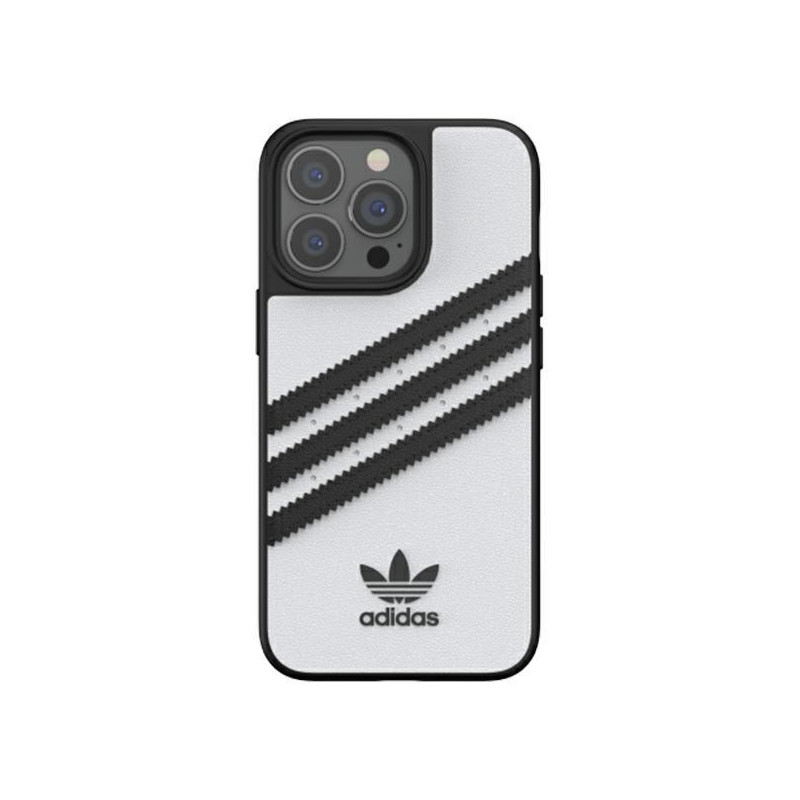 Adidas OR Molded Case PU, skirtas iPhone 13 Pro / iPhone 13 - balta ir juoda