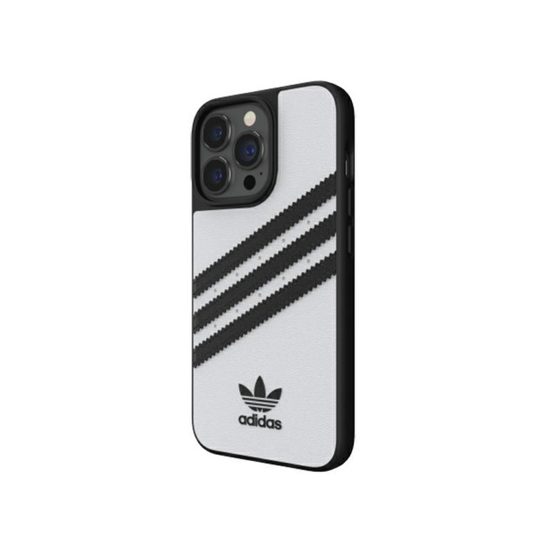 Adidas OR Molded Case PU, skirtas iPhone 13 Pro / iPhone 13 - balta ir juoda