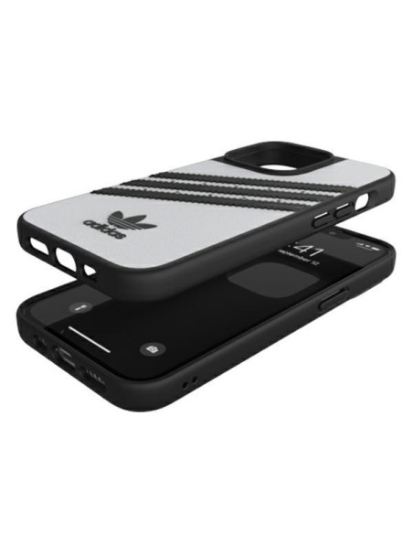Adidas OR Molded Case PU, skirtas iPhone 13 Pro / iPhone 13 - balta ir juoda Adidas OR Molded Case PU, skirtas iPhone 13 Pro / iPhone 13 - balta ir juoda