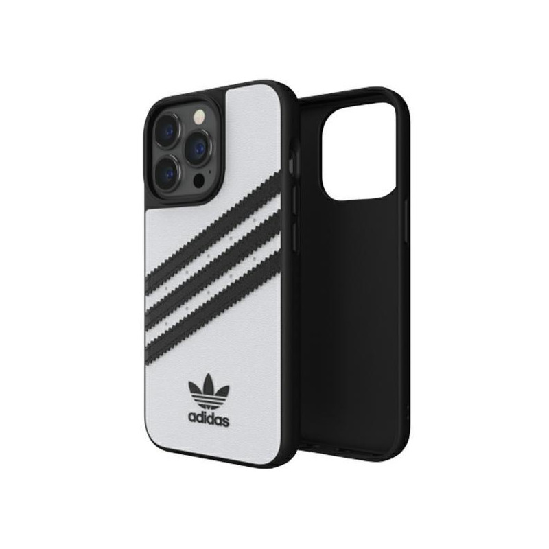 Adidas OR Molded Case PU, skirtas iPhone 13 Pro / iPhone 13 - balta ir juoda