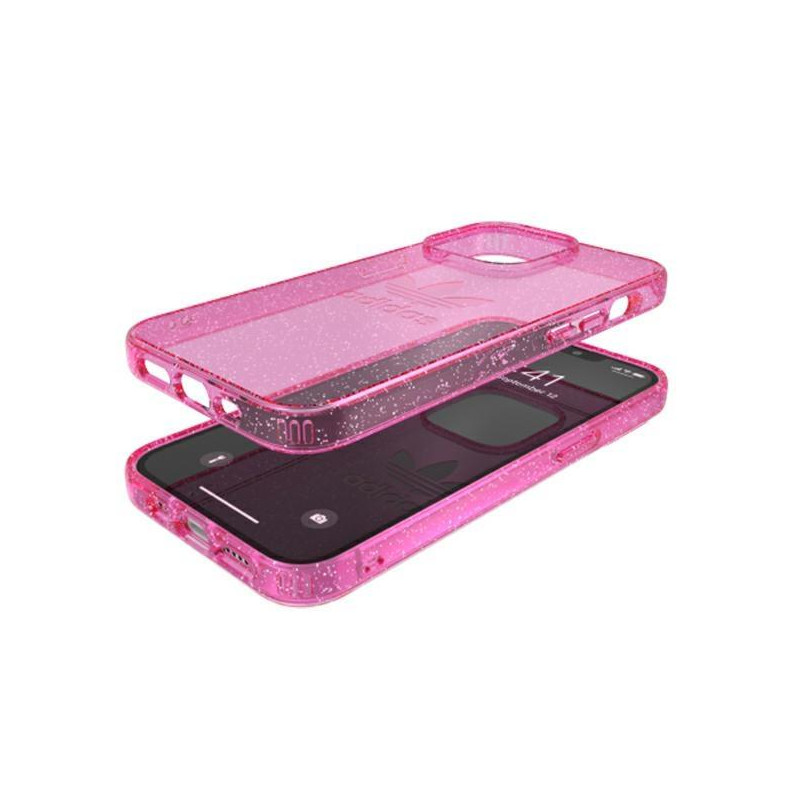Adidas OR Protective Clear Case Glitter dėklas skirtas iPhone 13 Pro / iPhone 13 - rožinis