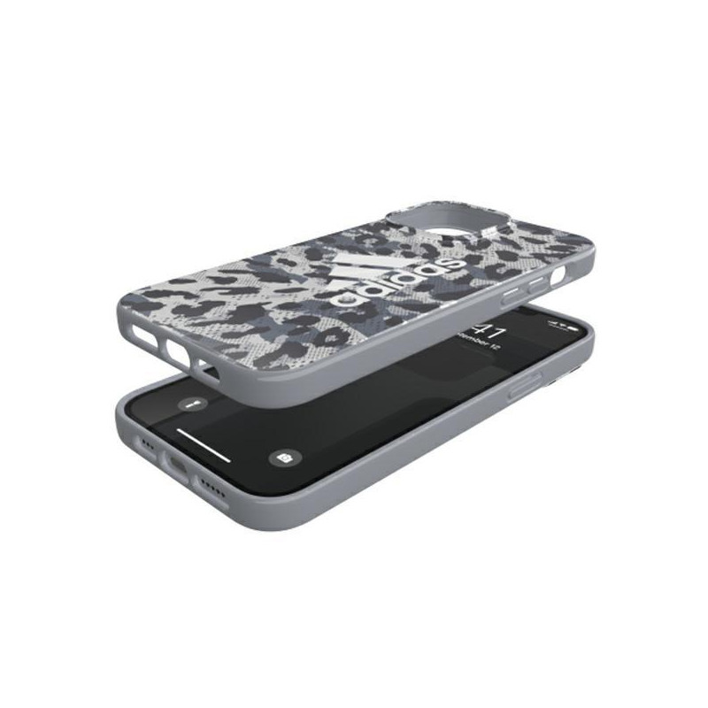 Adidas OR SnapCase Leopard dėklas iPhone 13 Pro Max - pilkas