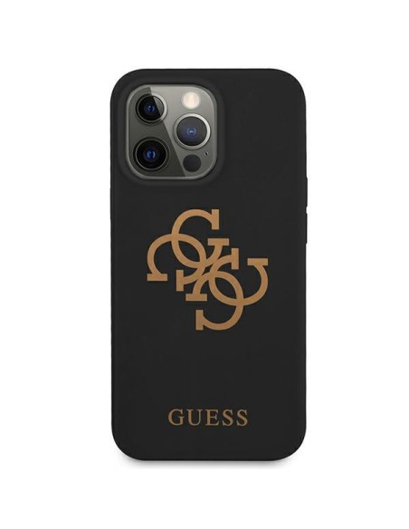Guess Silicone 4G Logo dėklas, skirtas iPhone 13 Pro / iPhone 13 - juodas Guess Silicone 4G Logo dėklas, skirtas iPhone 13 Pro / iPhone 13 - juodas