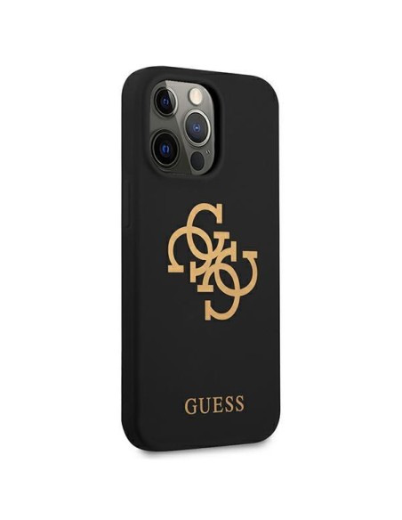 Guess Silicone 4G Logo dėklas, skirtas iPhone 13 Pro / iPhone 13 - juodas Guess Silicone 4G Logo dėklas, skirtas iPhone 13 Pro / iPhone 13 - juodas