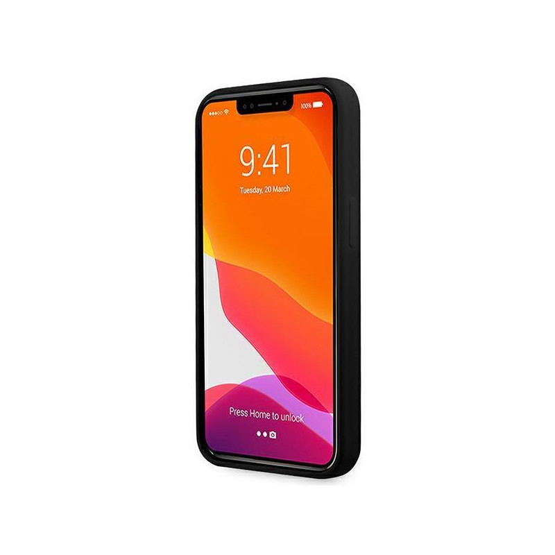 Guess Silicone 4G Logo dėklas, skirtas iPhone 13 Pro / iPhone 13 - juodas