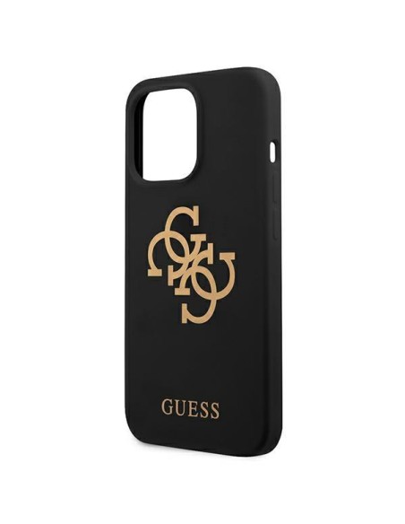 Guess Silicone 4G Logo dėklas, skirtas iPhone 13 Pro / iPhone 13 - juodas Guess Silicone 4G Logo dėklas, skirtas iPhone 13 Pro / iPhone 13 - juodas