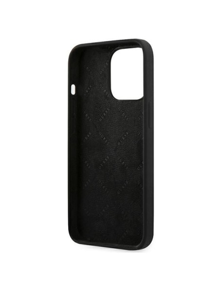 Guess Silicone 4G Logo dėklas, skirtas iPhone 13 Pro / iPhone 13 - juodas Guess Silicone 4G Logo dėklas, skirtas iPhone 13 Pro / iPhone 13 - juodas