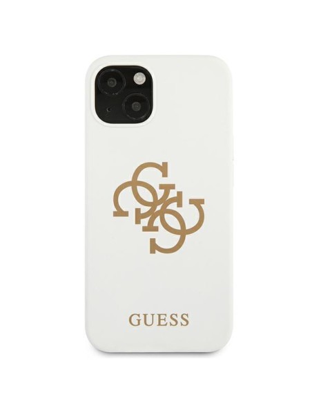 Guess Silicone 4G Logo dėklas iPhone 13 mini - baltas Guess Silicone 4G Logo dėklas iPhone 13 mini - baltas