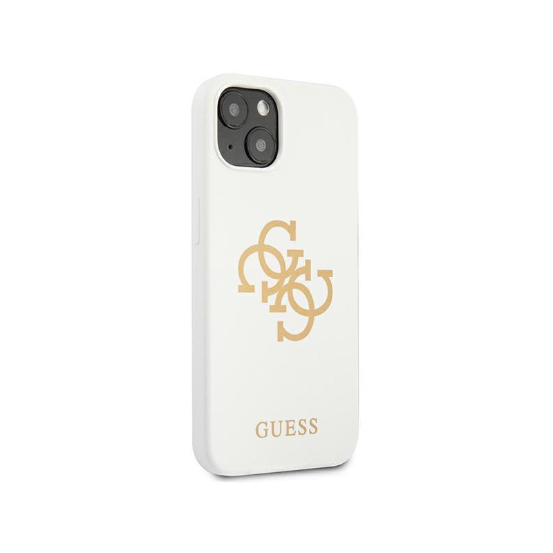 Guess Silicone 4G Logo dėklas iPhone 13 mini - baltas