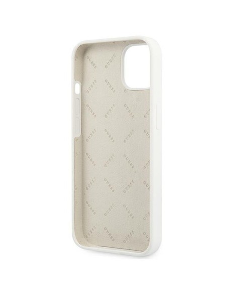 Guess Silicone 4G Logo dėklas iPhone 13 mini - baltas Guess Silicone 4G Logo dėklas iPhone 13 mini - baltas