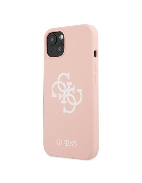 Guess Silicone 4G Logo dėklas iPhone 13 mini - rožinis Guess Silicone 4G Logo dėklas iPhone 13 mini - rožinis
