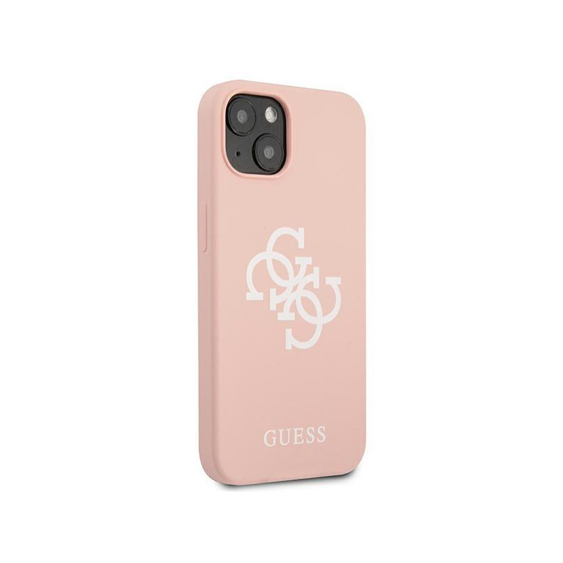Guess Silicone 4G Logo dėklas iPhone 13 mini - rožinis