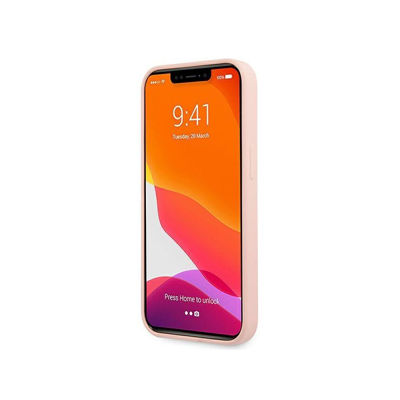 Guess Silicone 4G Logo dėklas iPhone 13 mini - rožinis