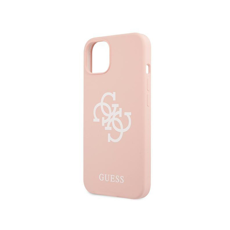 Guess Silicone 4G Logo dėklas iPhone 13 mini - rožinis